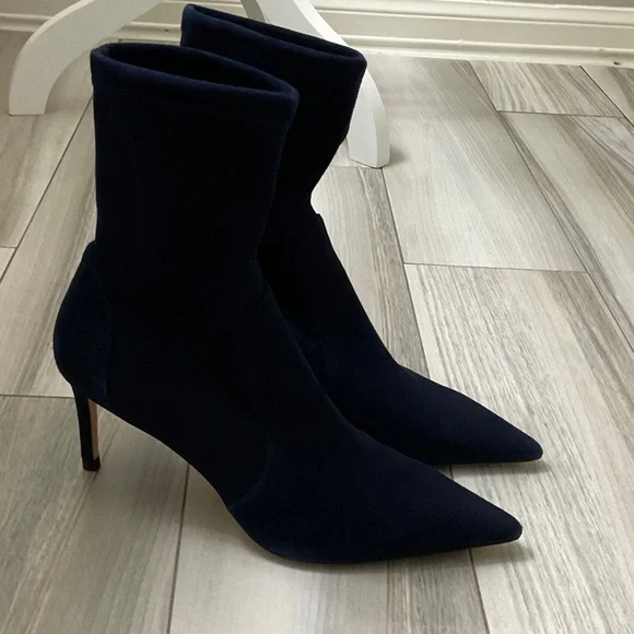 Stuart Weitzman Dark Blue Heeled Boots - Picture 4 of 15